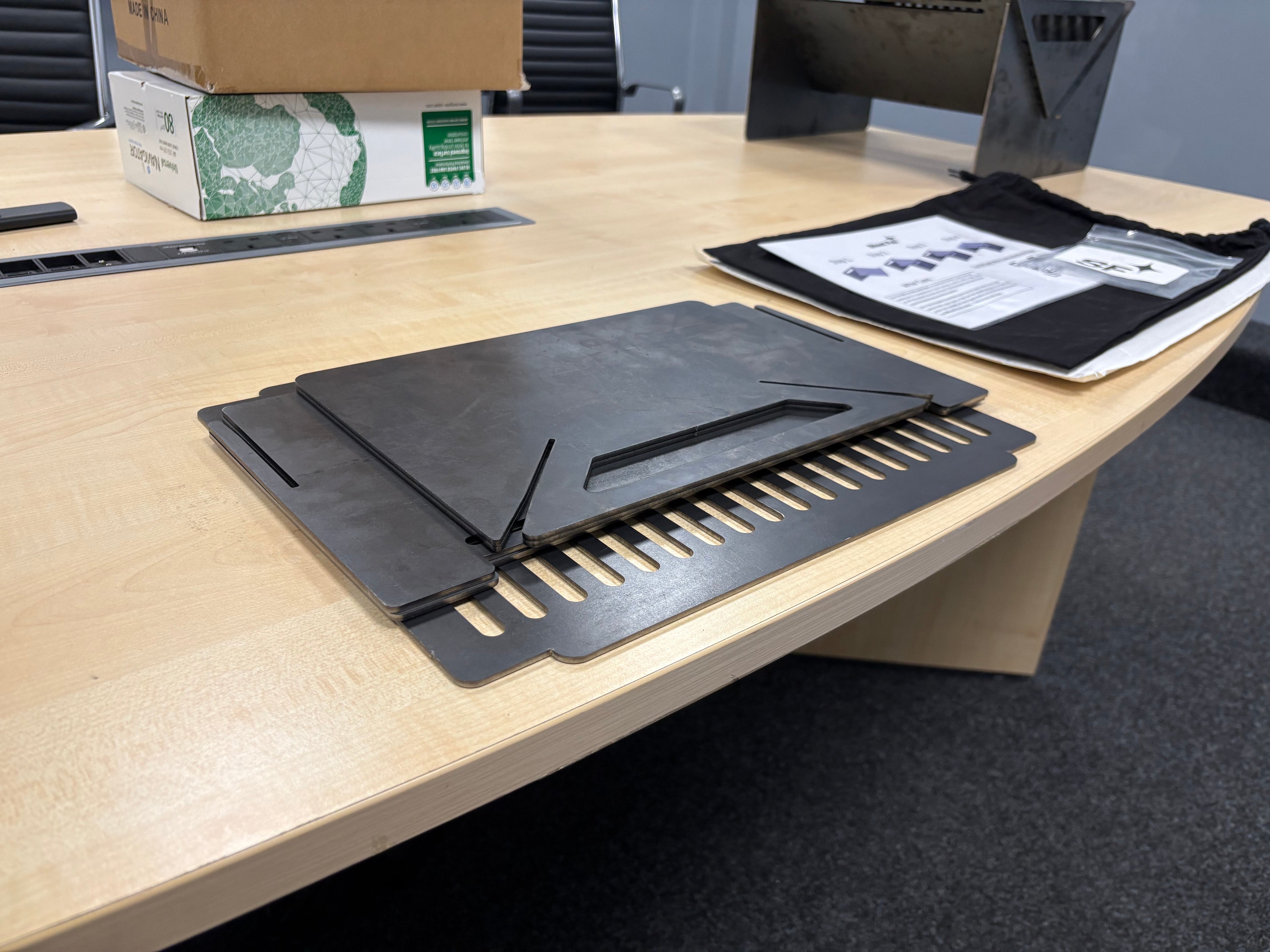 Portable BBQ grill and fire pit. Heavy duty, flat pack.