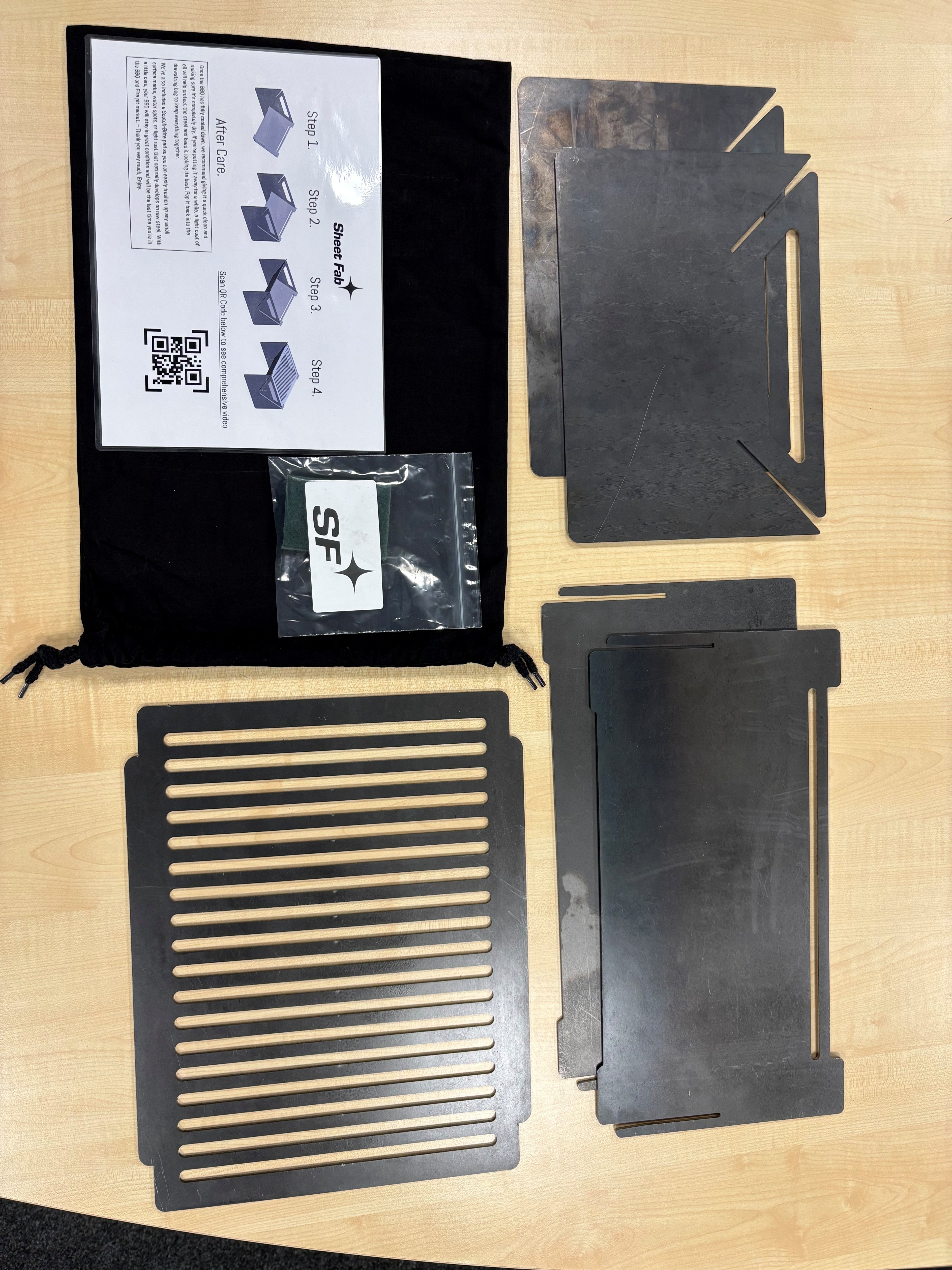 Custom - Portable BBQ grill and fire pit. Heavy duty, flat pack.