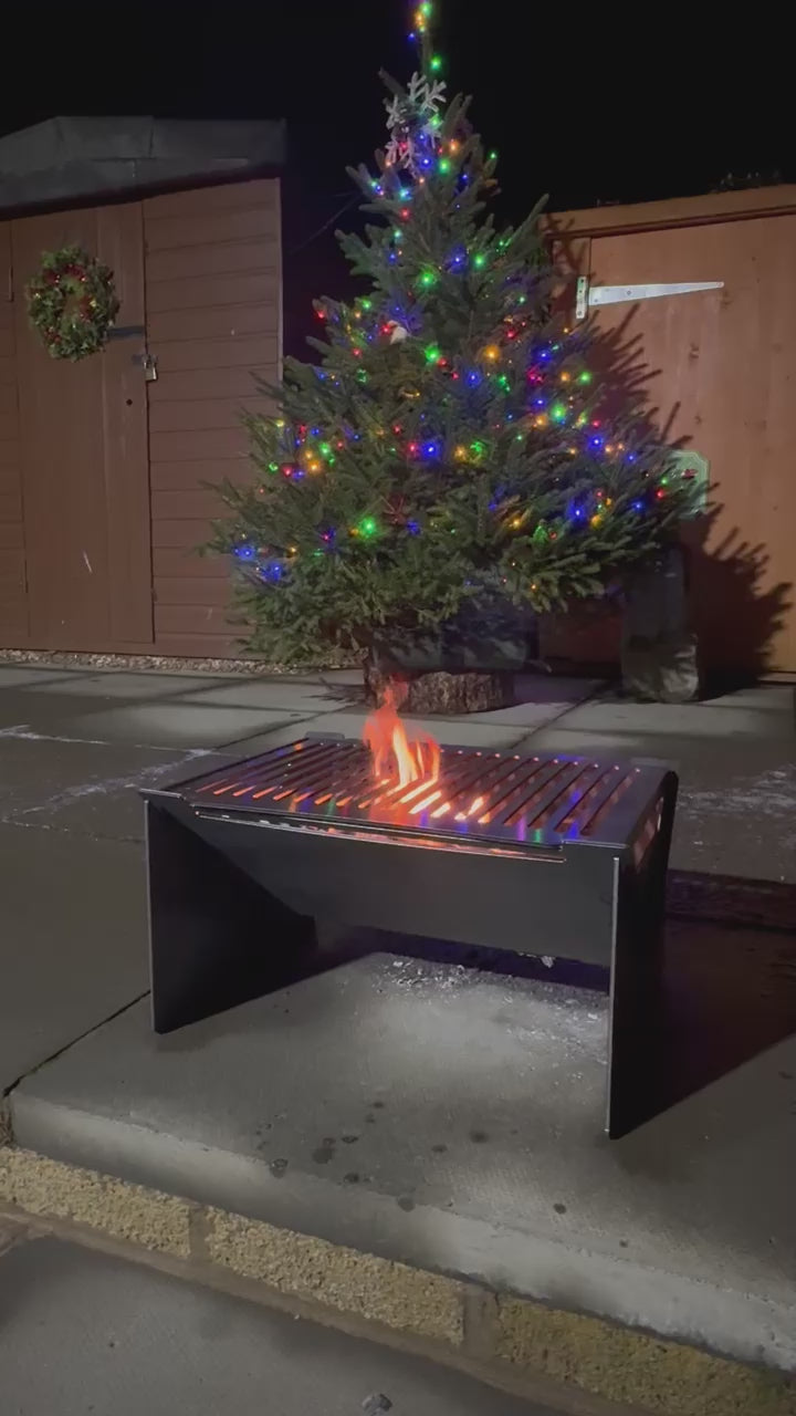 Portable BBQ grill and fire pit. Heavy duty, flat pack.